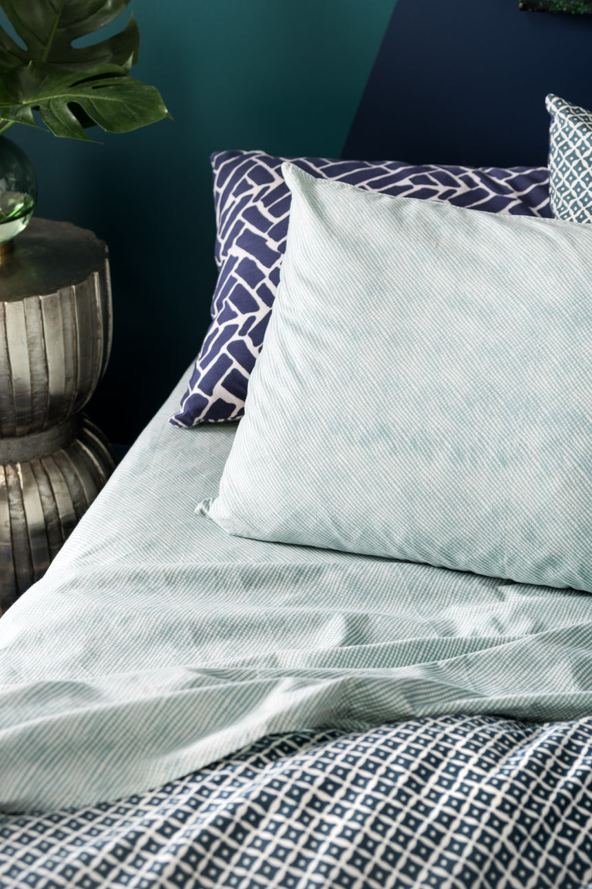 KANTHA quilt bedlinen blue myer kip and co sage and clare society of wanderers